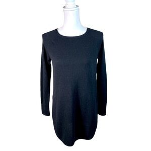𝅺NEW Halogen Cashmere Wool Blend Tunic Pullover Sweater Black Botaneck